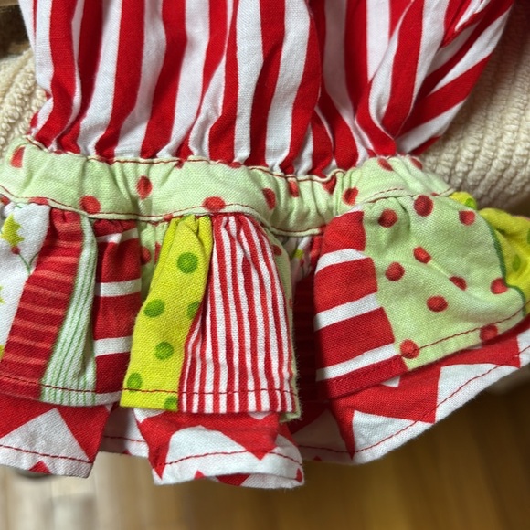 Gingi Girls Christmas One Piece Suit Red & White Stripes  Size 6-12 M - Picture 8 of 9